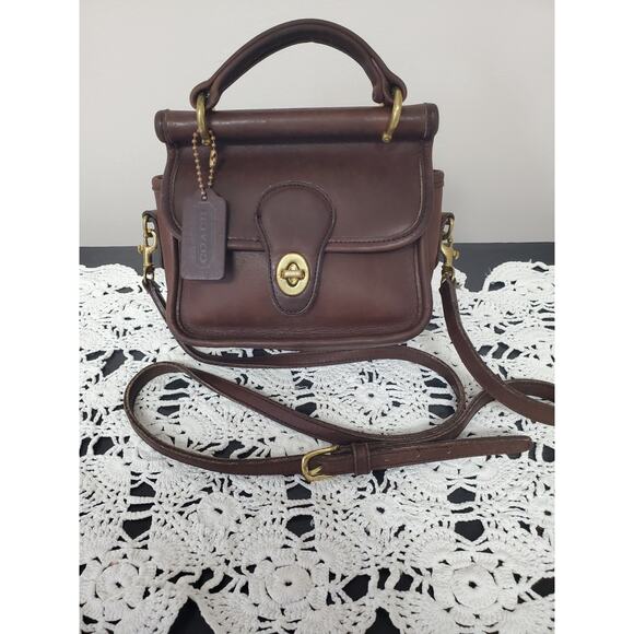 Vintage Coach Winnie Leather Mahogany Shoulder Bag B7C-9023 - Picture 1 of 9